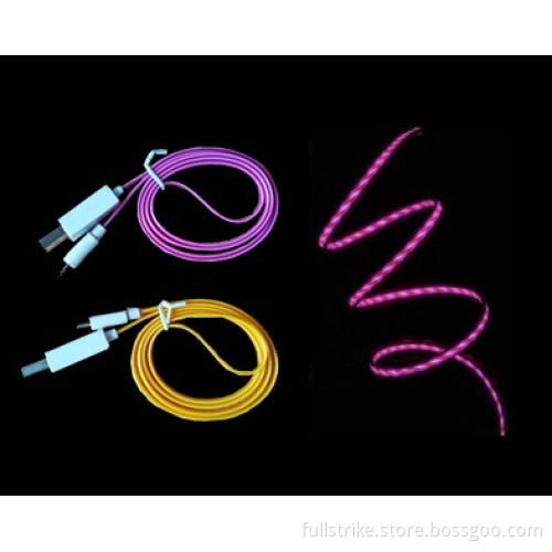 Visible LED Light Micro USB Shining Sync Flash Data Charging Cable for Samsung Galaxy HTC Nokia